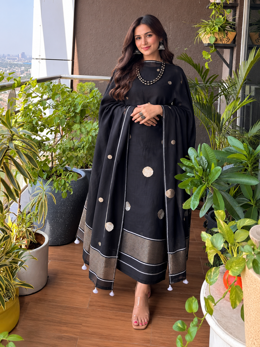 Pure Maheswari Silk Cotton Handwoven Unstitch Suit.