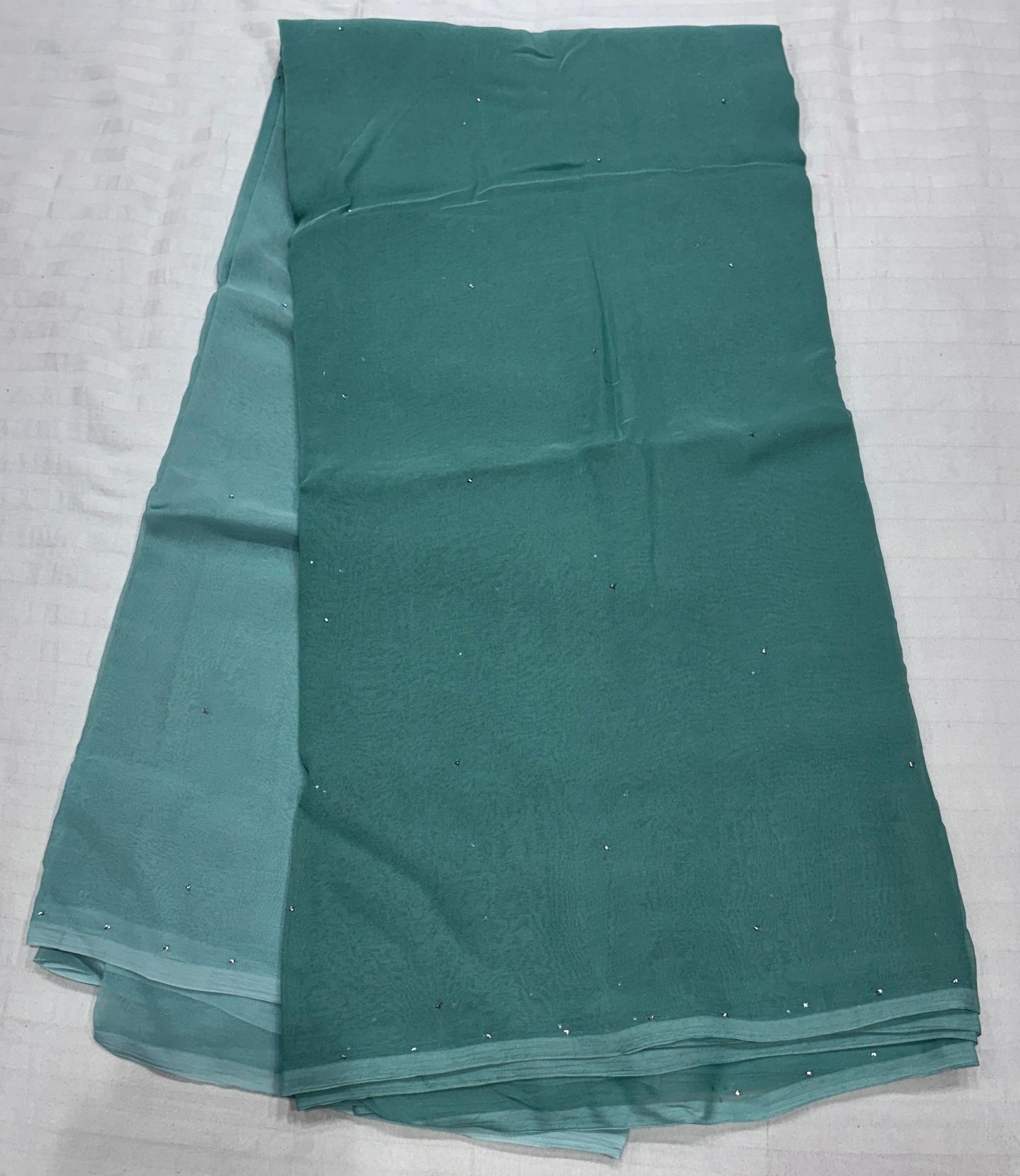 Pure Diamond Chiffon Mukaish Work Saree.