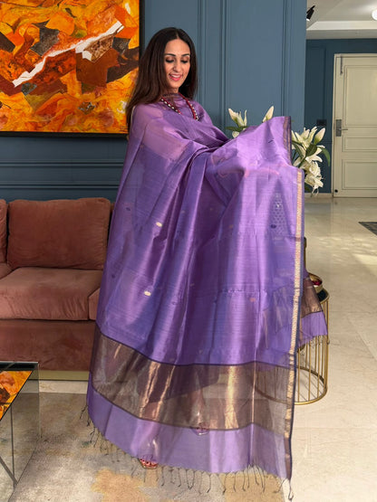 Pure Maheswari Silk Cotton Handwoven Unstitch Suit.