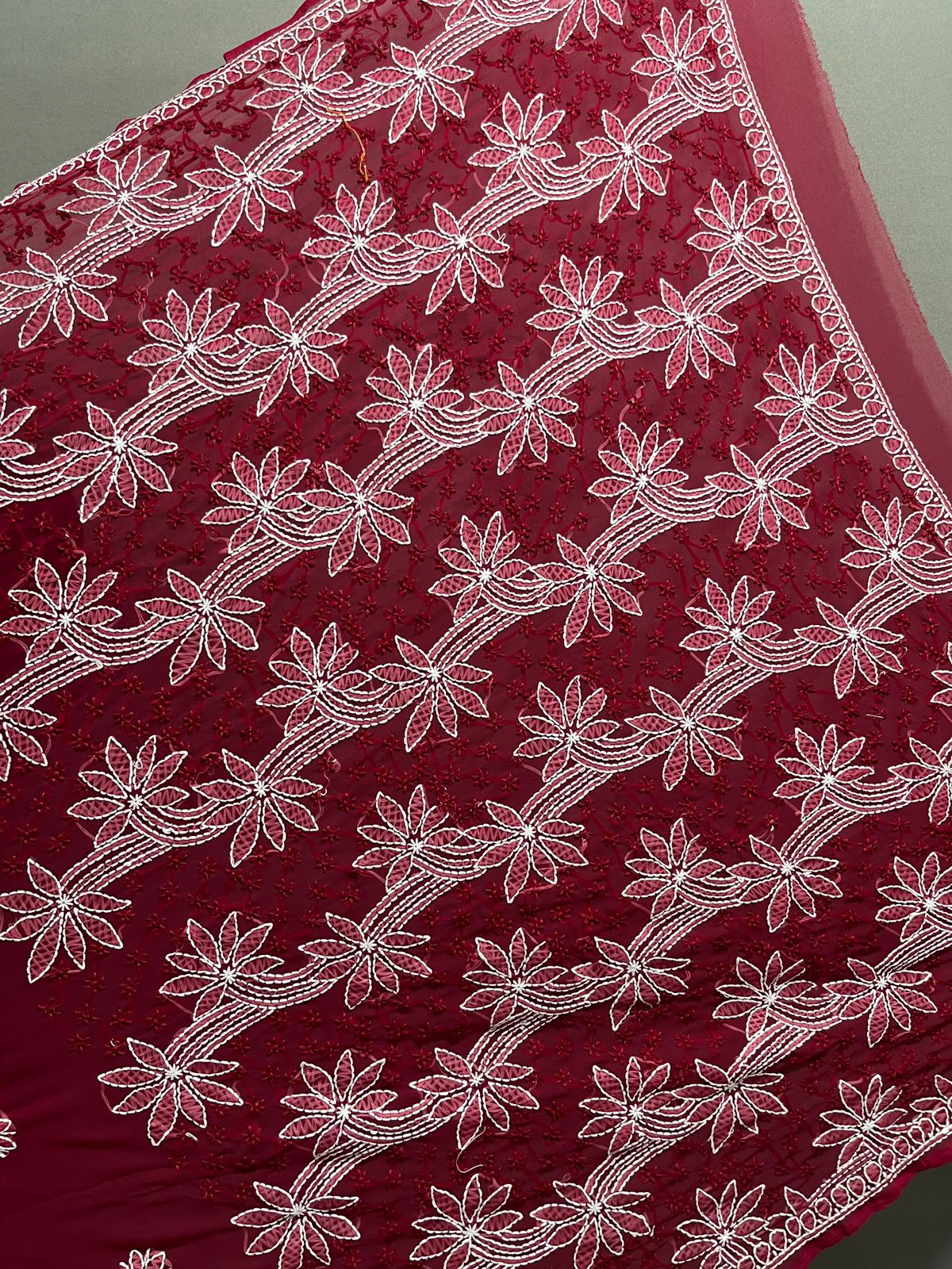 Pure Georgette Chikankari Work Saree.