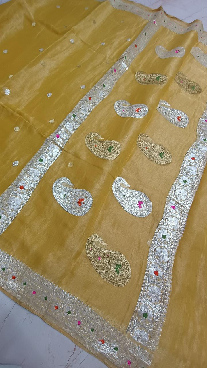 Pure Banarasi Handloom Tissue Silk Saree.