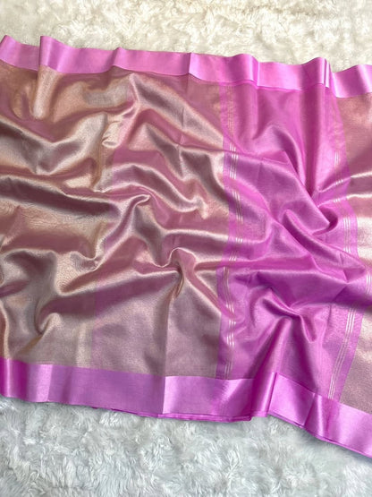 Banarasi Tissue Satin Border Soft Saree