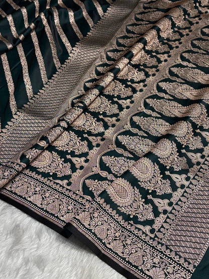 Banarasi Handloom Katan Mashru Silk Saree.