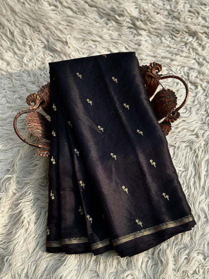 Banarasi Crep Satin Silk Saree With  beautiful zari weaving