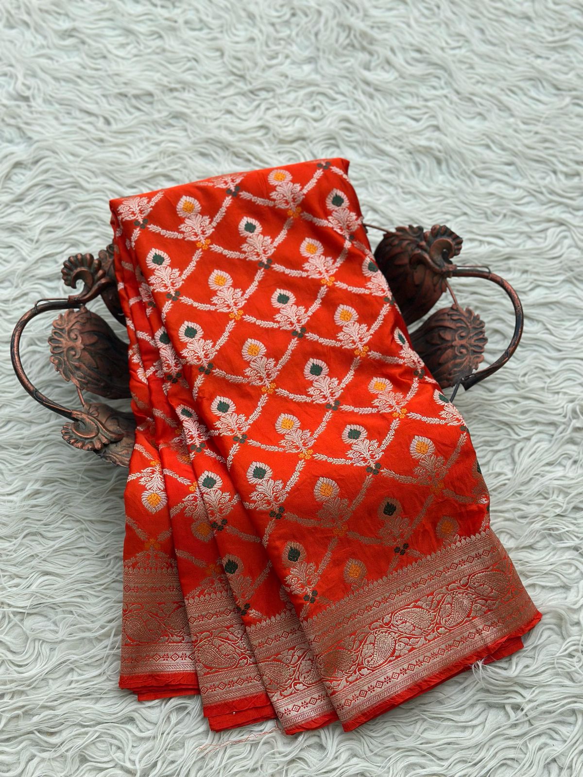 Banarasi Mashru Silk Resham zari Work Saree.