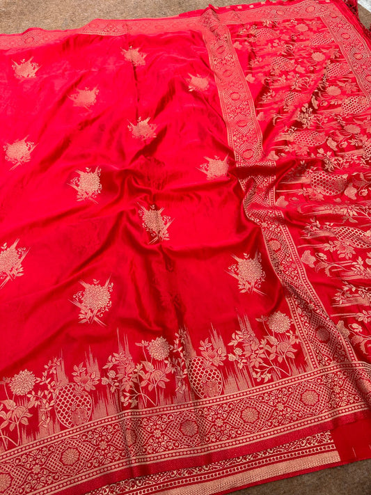 Banarasi Mashru Silk Saree With Zari work.