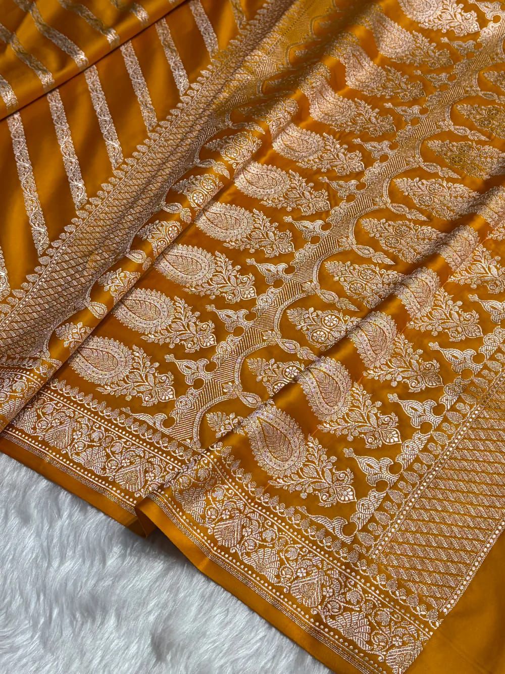 Banarasi Handloom Katan Mashru Silk Saree.