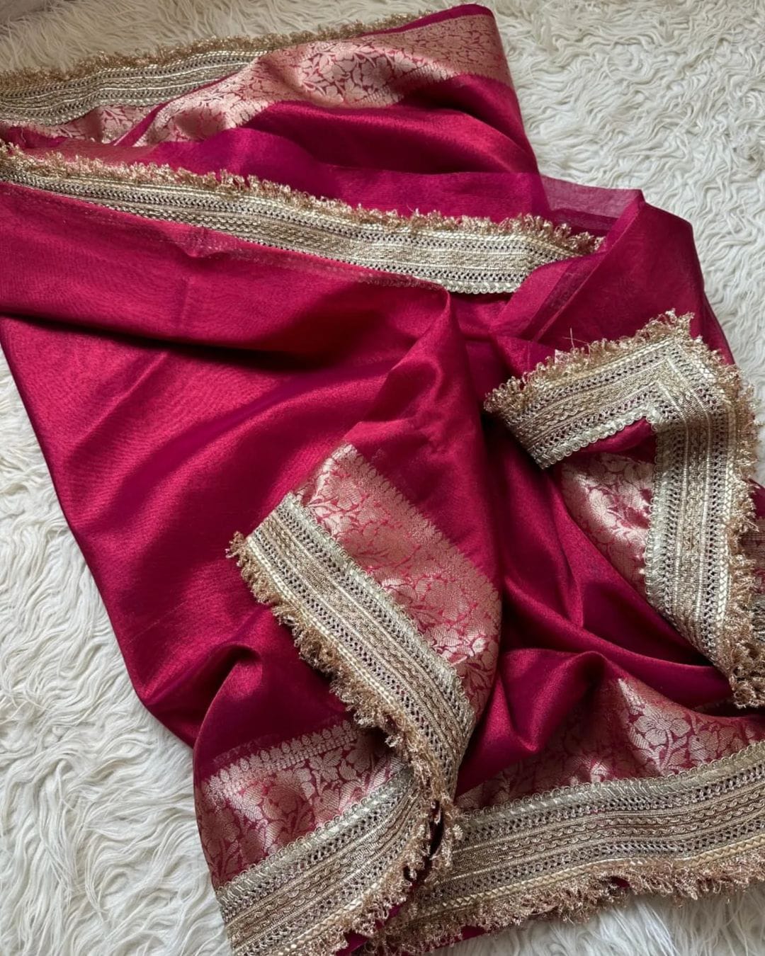 Banarasi Tissue lace Work Soft Silk Saree