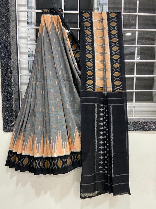 Beautiful Ikkat Cotton Saree With Blouse