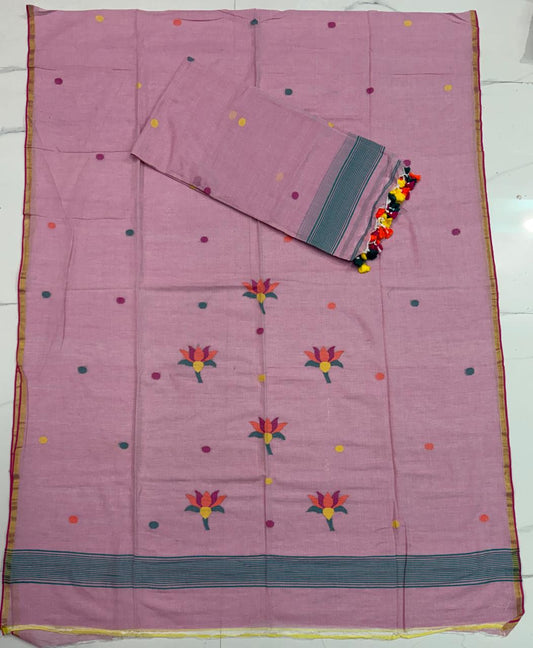 Pure Cotton Jamdani Unstitch Suit.