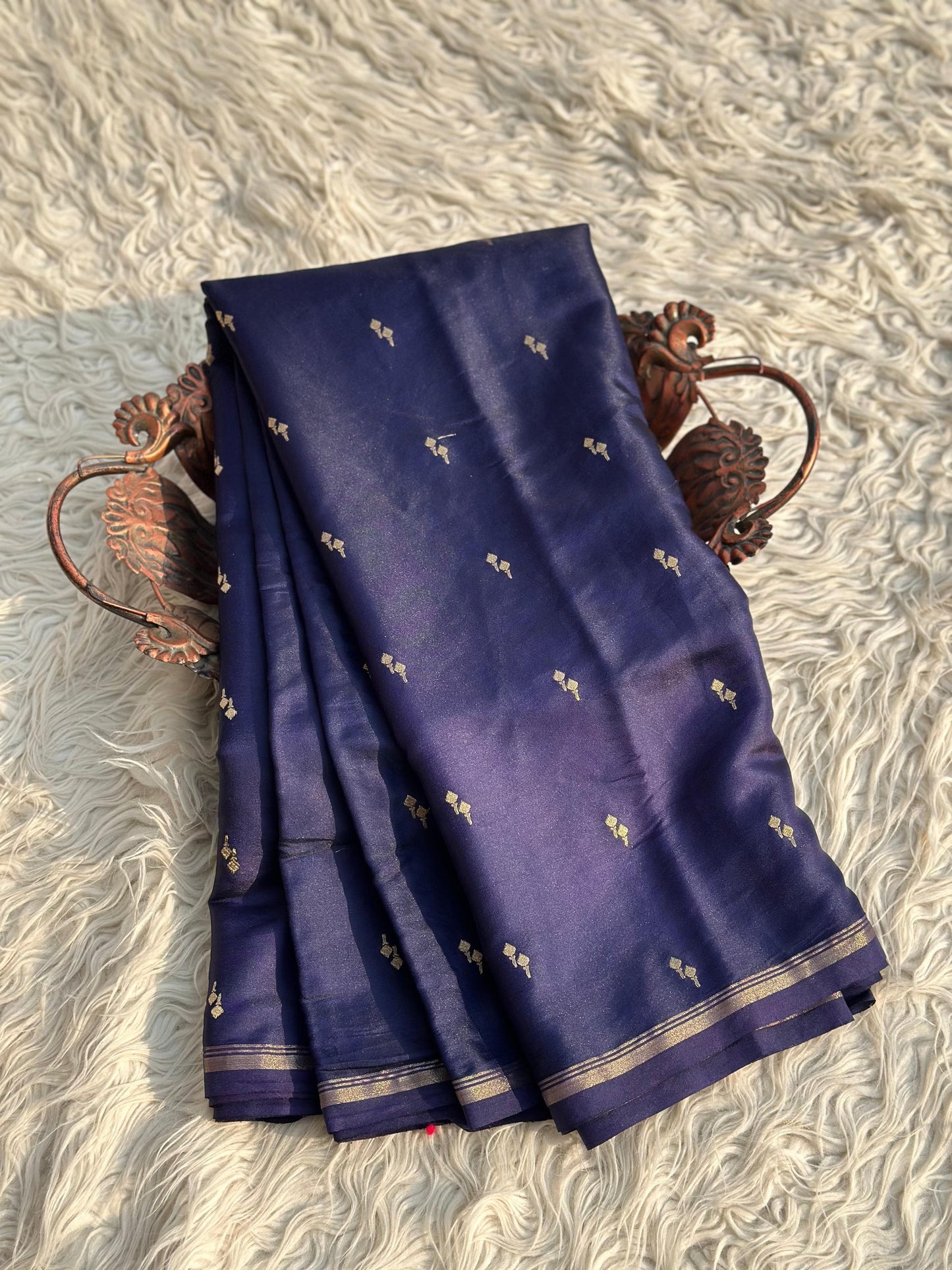 Banarasi Crep Satin Silk Saree With  beautiful zari weaving