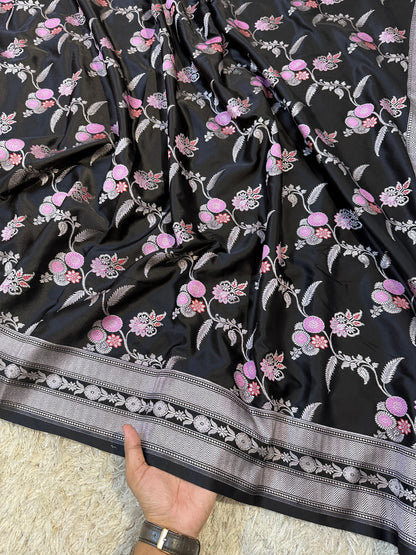 Banarasi Handloom  Mashru Katan Silk Saree All over body meenakari weave!!