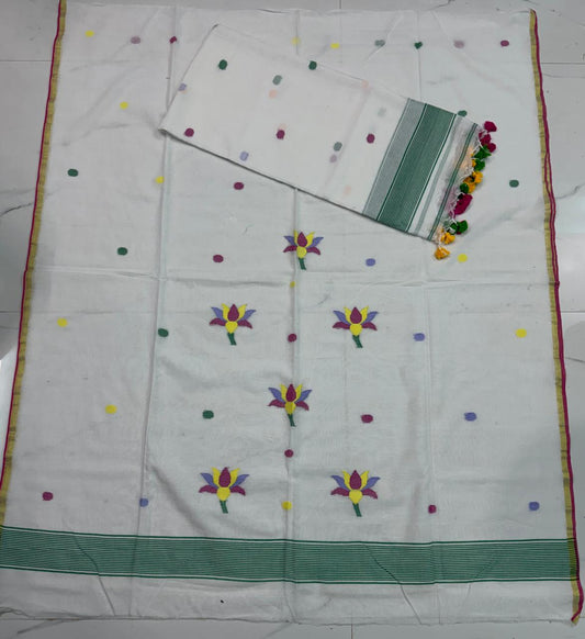 Pure Cotton Jamdani Unstitch Suit.