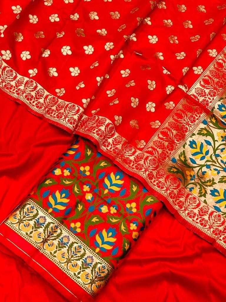 Beautiful Banarasi Silk Zari Work Unstitched Suit