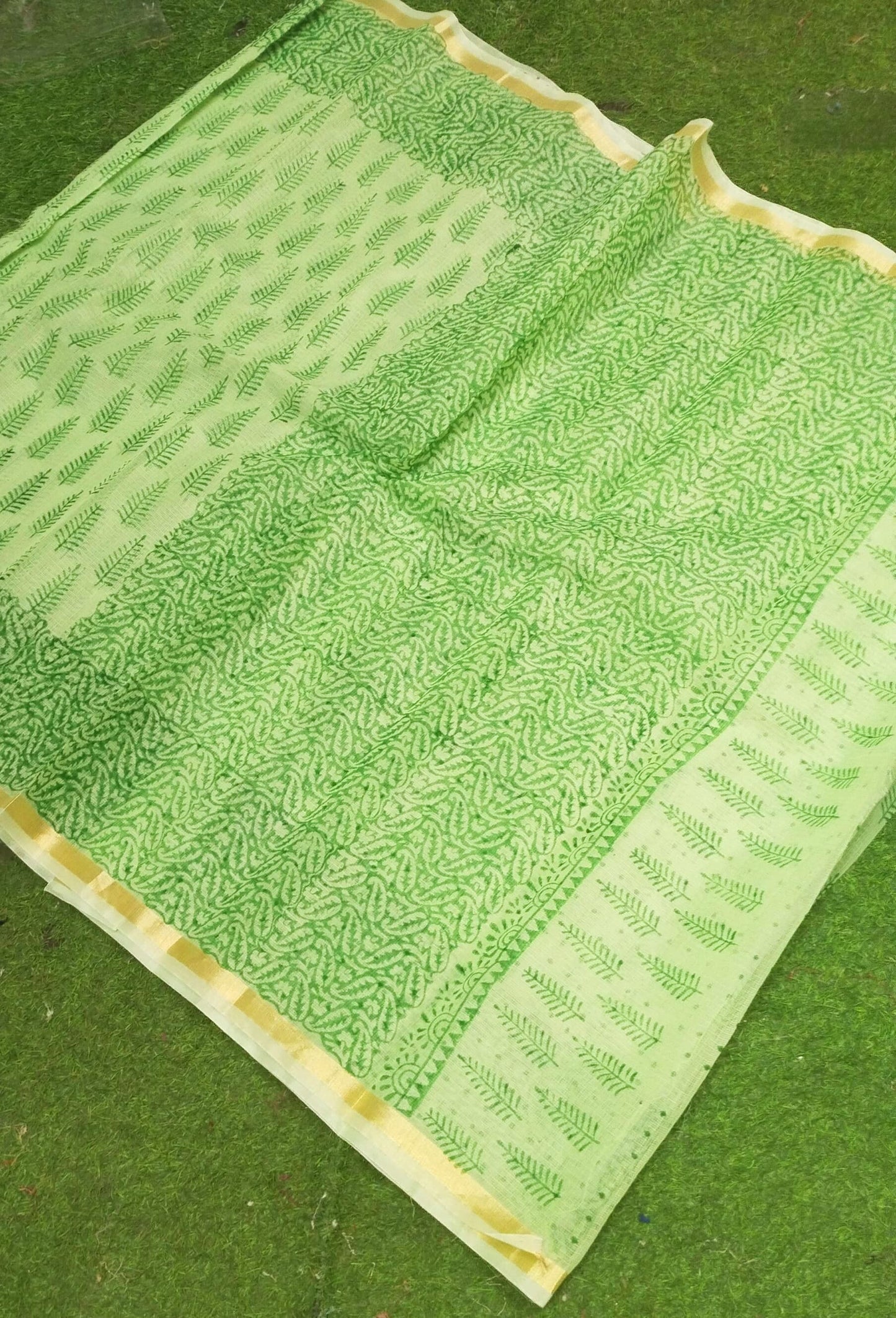 Kota Doria Hand Block Printed Sarees