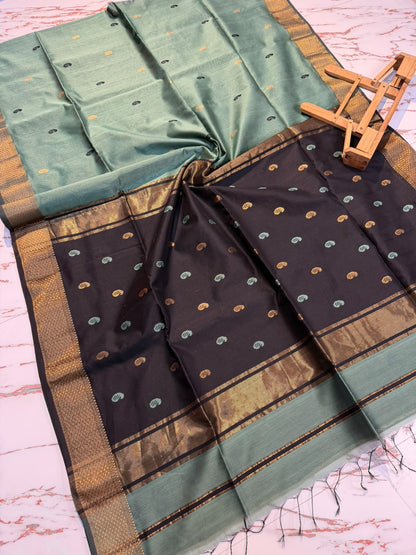 Pure Maheshwari Handloom Silk Saree.
