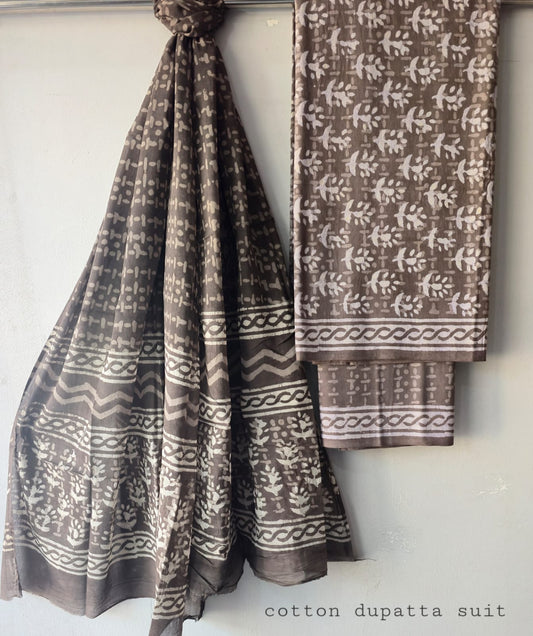 Pure Cotton Hand Block Printed Unstitched Suits.