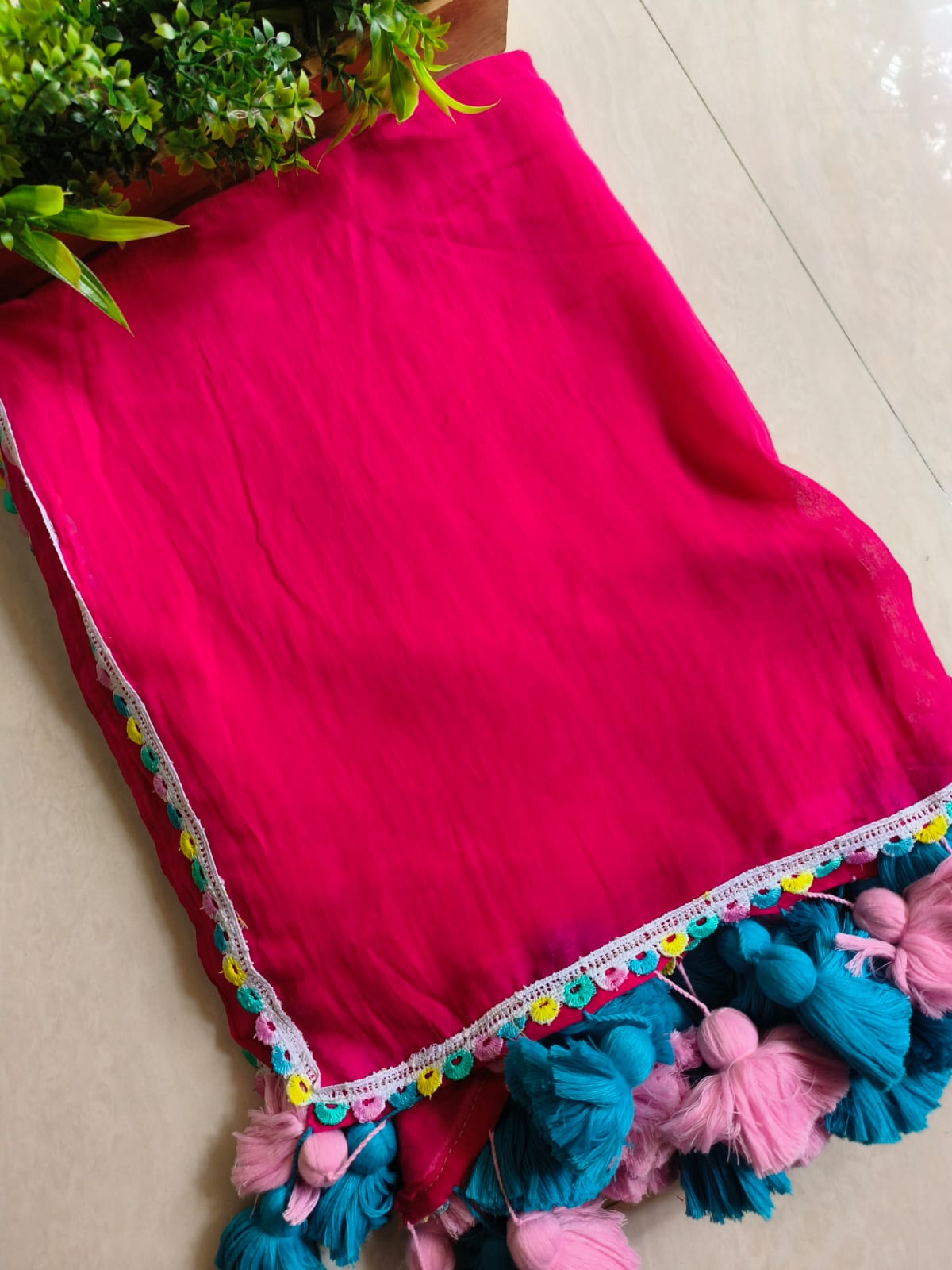 Beautiful Cotton Mulmul Saree With Multicolor Border