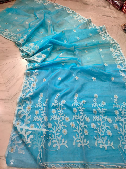 Pure Maslin Jamdani Saree