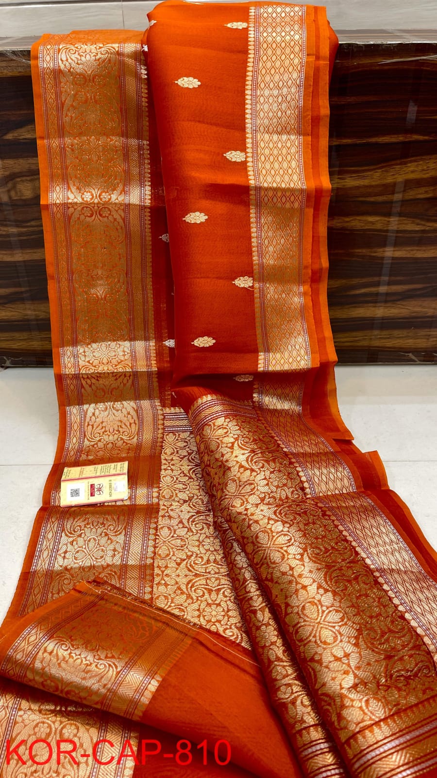 Banarasi Pure Handloom Kora Organza Silk Saree.