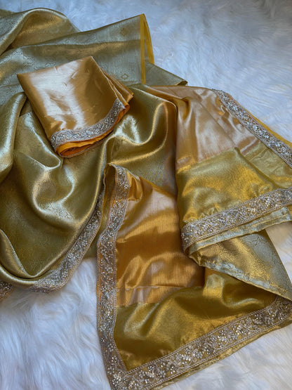 Banarasi Tissue lace Work Soft Silk Saree