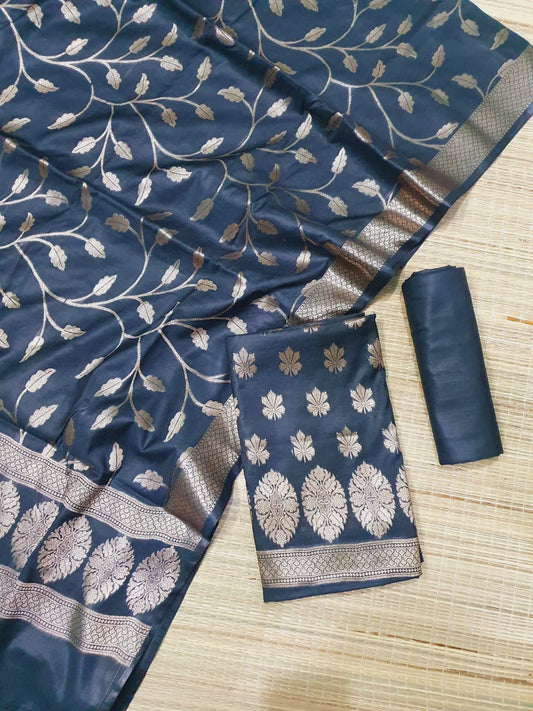 Banarasi Chiniya Silk Katan Unstitched Suit