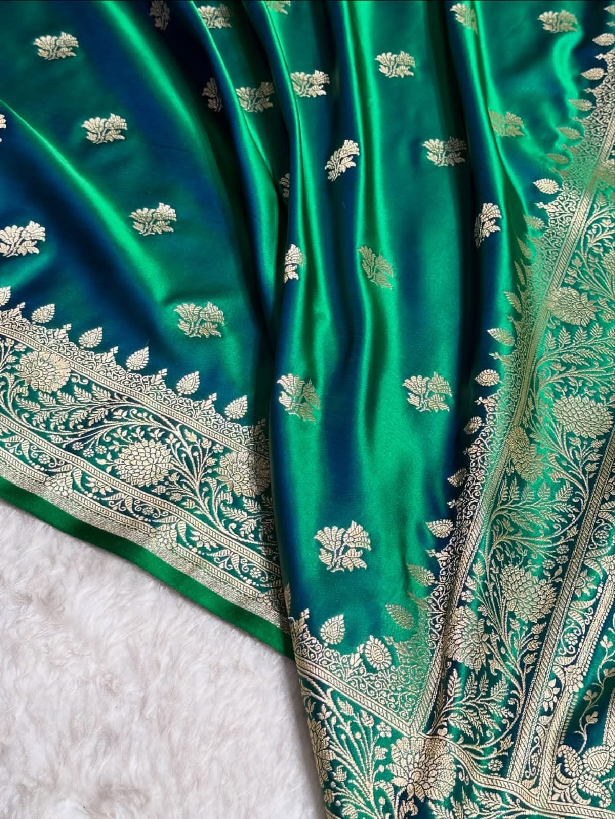 Banarasi Mashru Katan Silk Resham zari Work Saree.