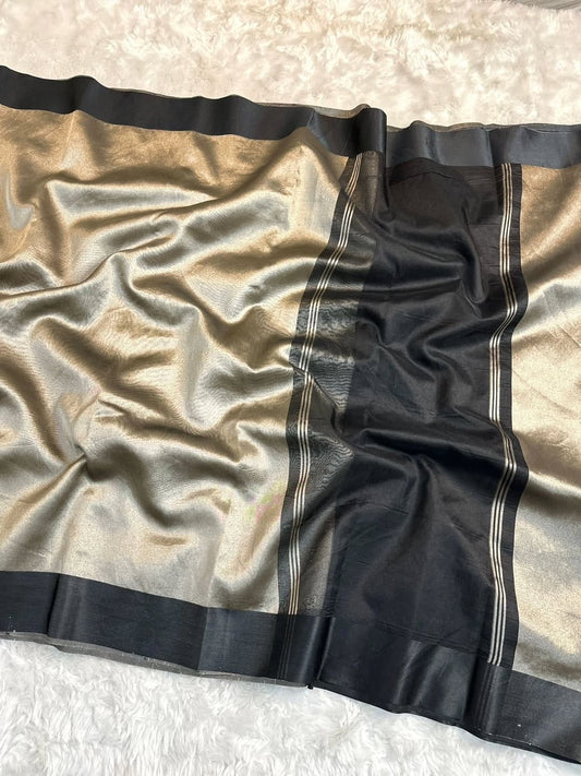 Banarasi Tissue Satin Border Soft Saree.