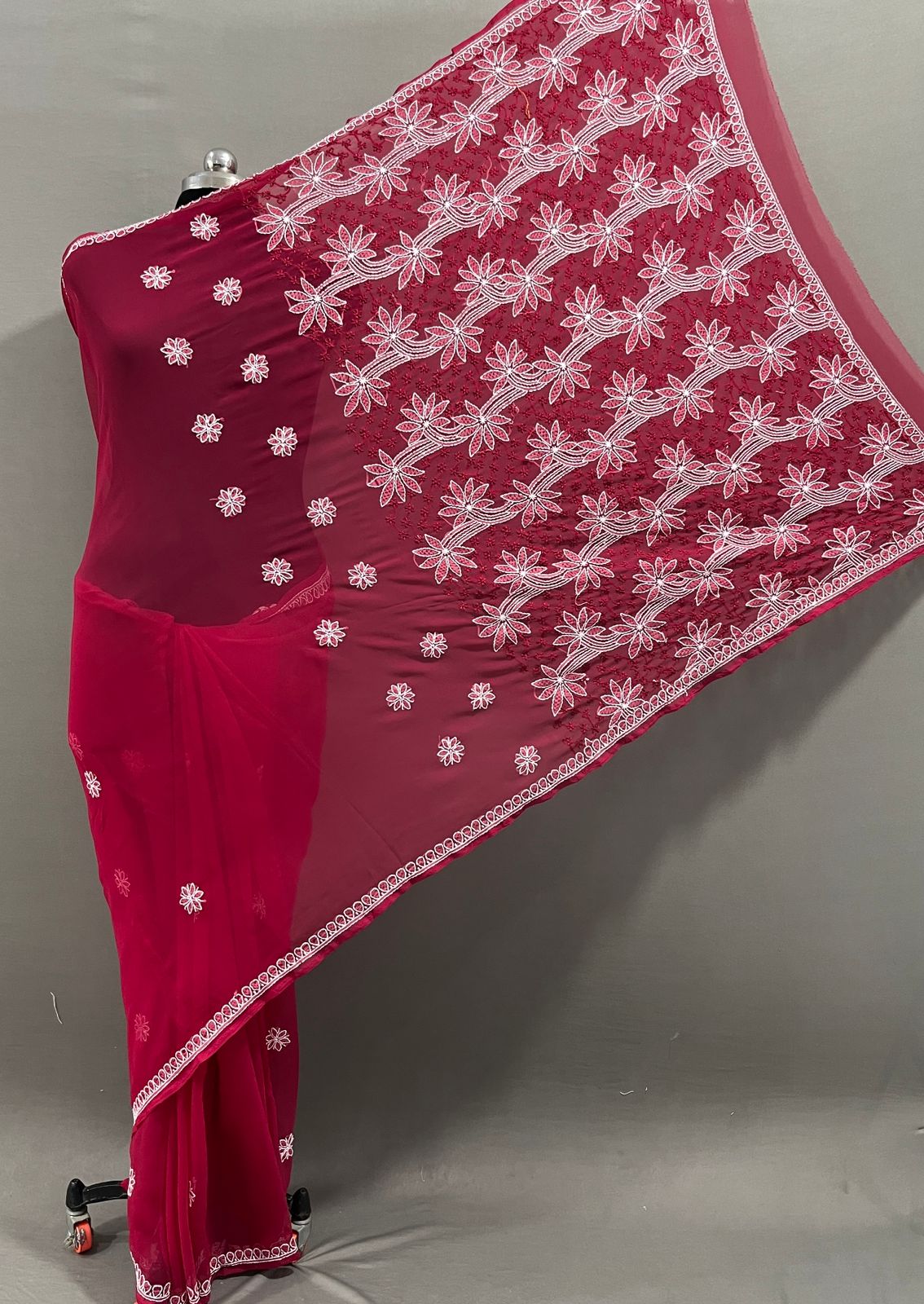 Pure Georgette Chikankari Work Saree.