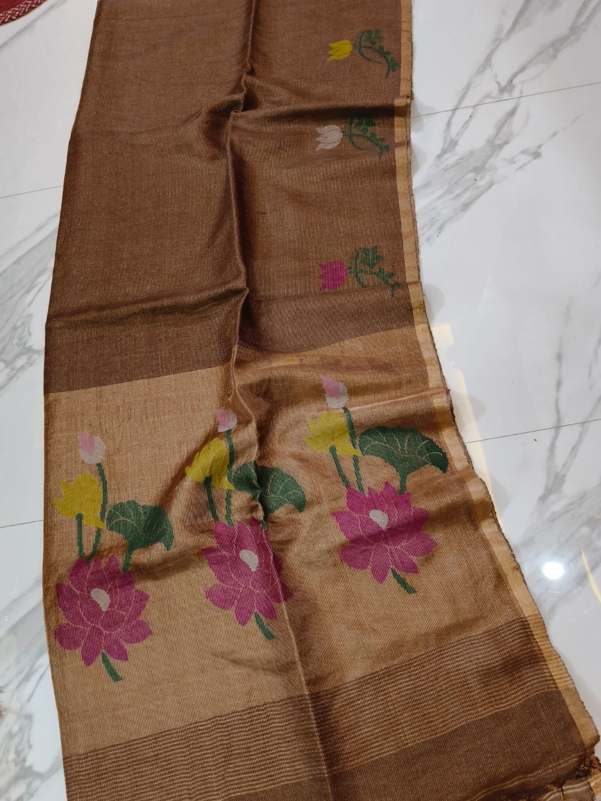 Pure Linen Tissue Saree with Blouse