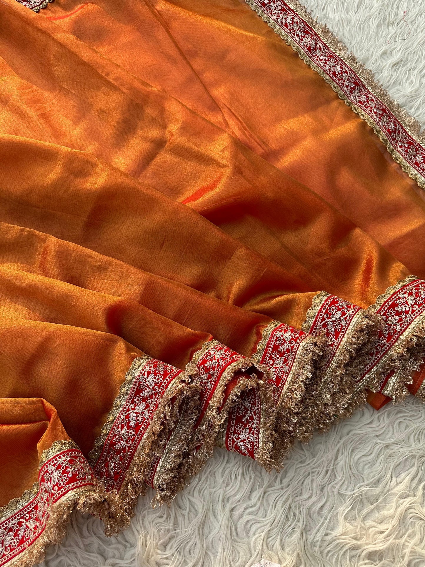 Banarasi Tissue lace Work Soft Silk Saree