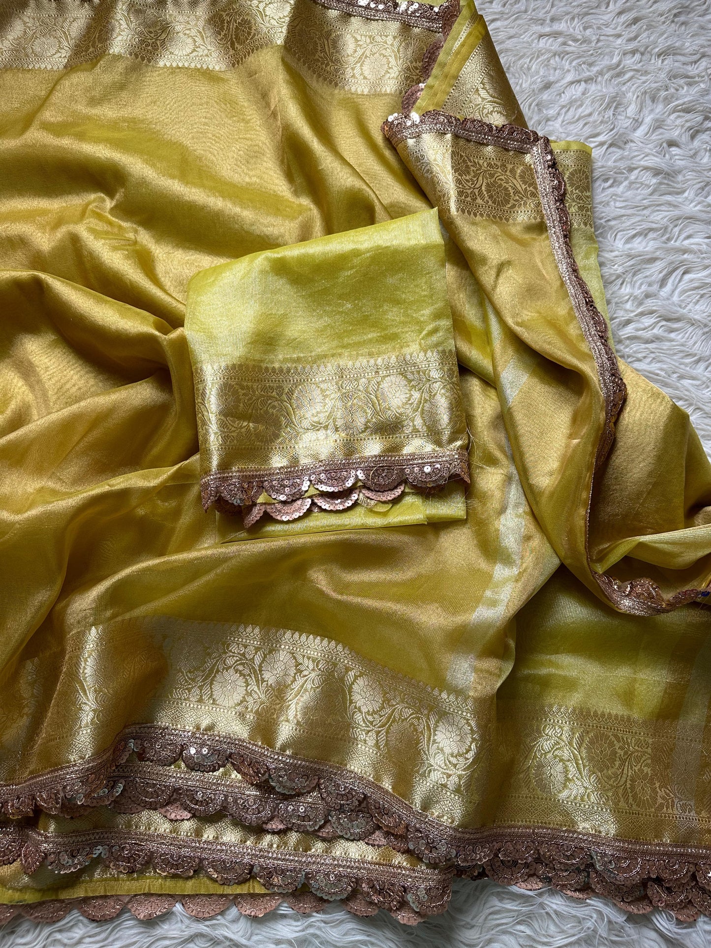 Banarasi Tissue lace Work Soft Silk Saree