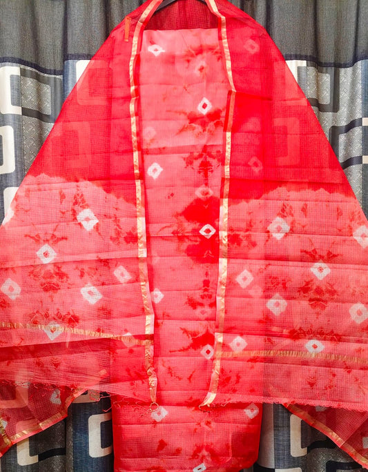 Pure Kota Doriya Silk Unstitched suit.