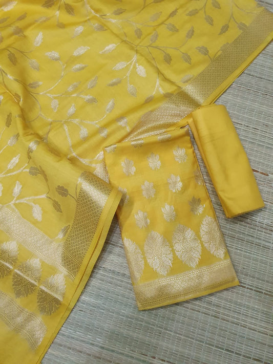 Banarasi Chiniya Silk Katan Unstitched Suit