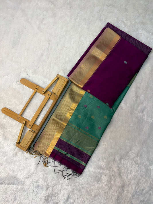 Pure Maheshwari Handloom Silk Saree.