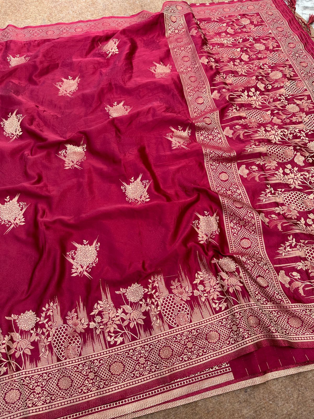 Banarasi Mashru Silk Saree With Zari work