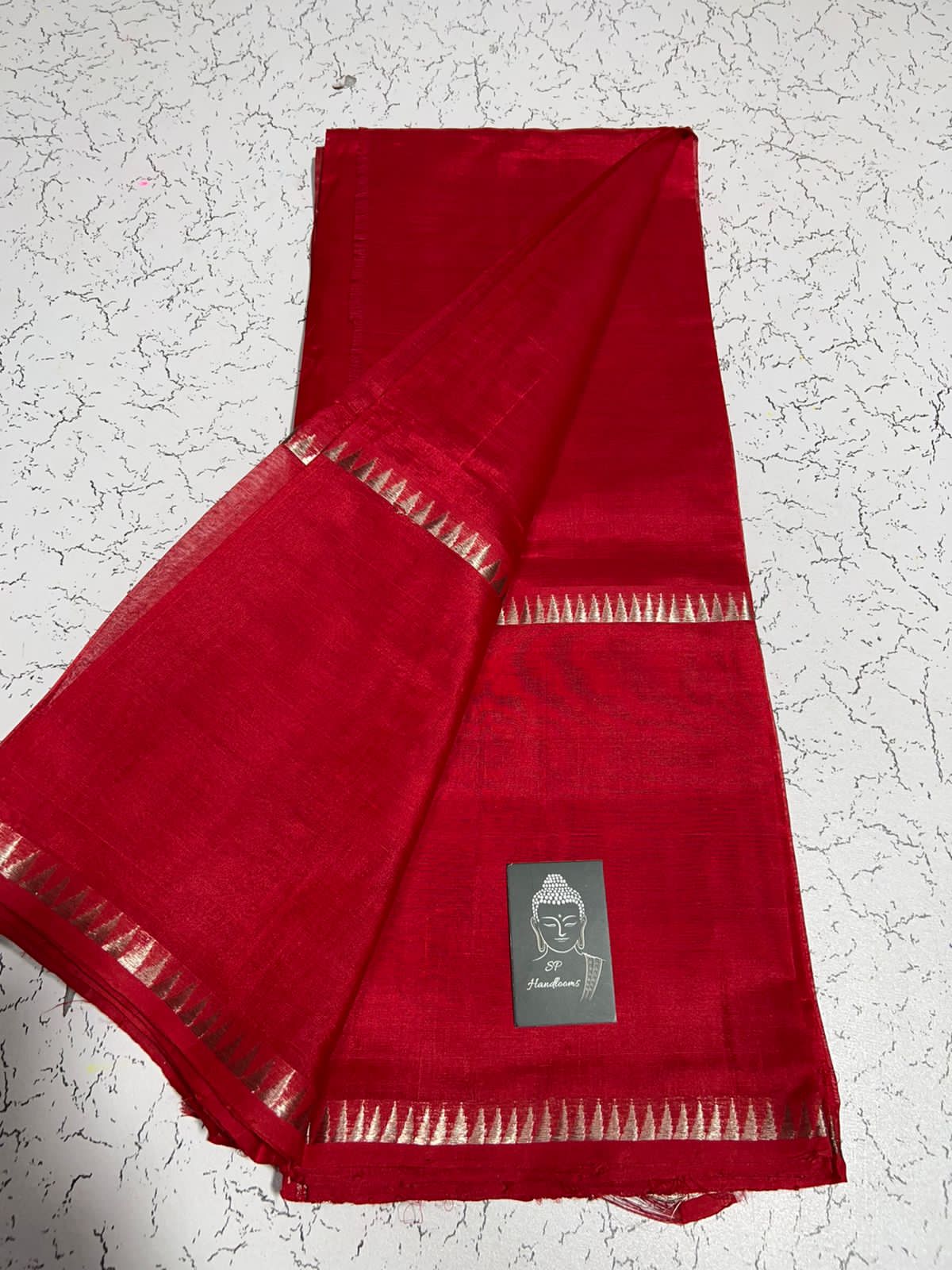 Pure Cotton Silk Mangalagiri Saree With Running Blouse .