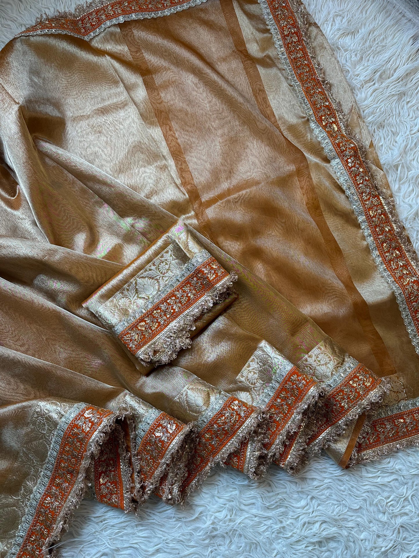 Banarasi Tissue lace Work Soft Silk Saree