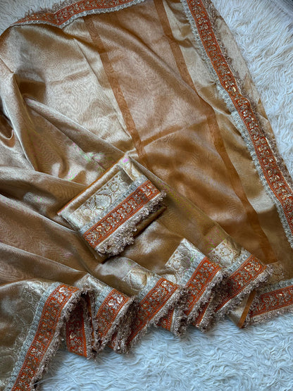 Banarasi Tissue lace Work Soft Silk Saree