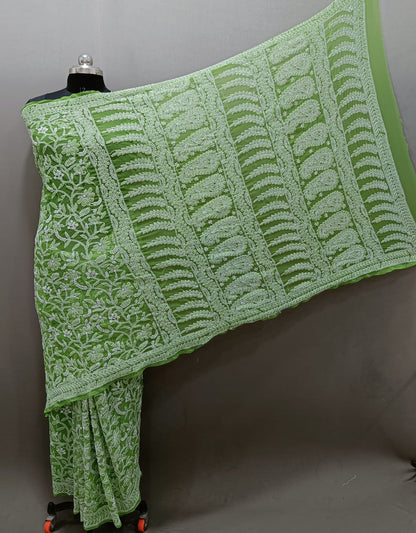 Pure Georgette Chikankari Work Saree.