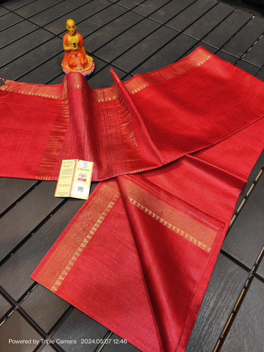 PURE TUSSAR MOONGA SILK SAREE