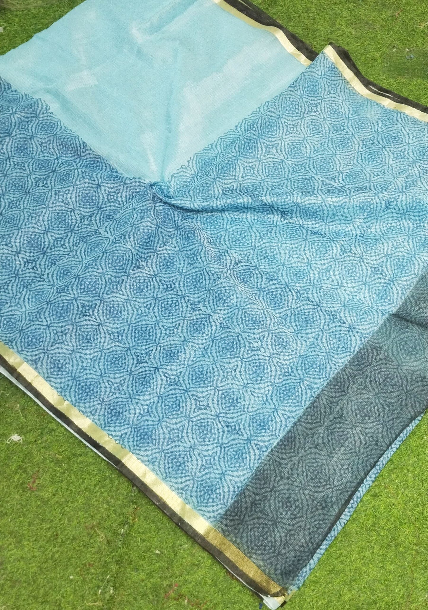 Kota Doria Hand Block Print Sarees