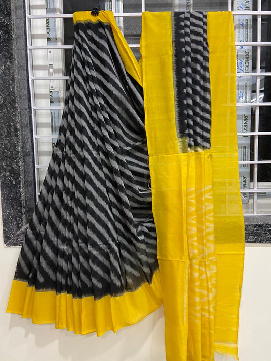 Beautiful Ikkat Cotton Saree With Blouse