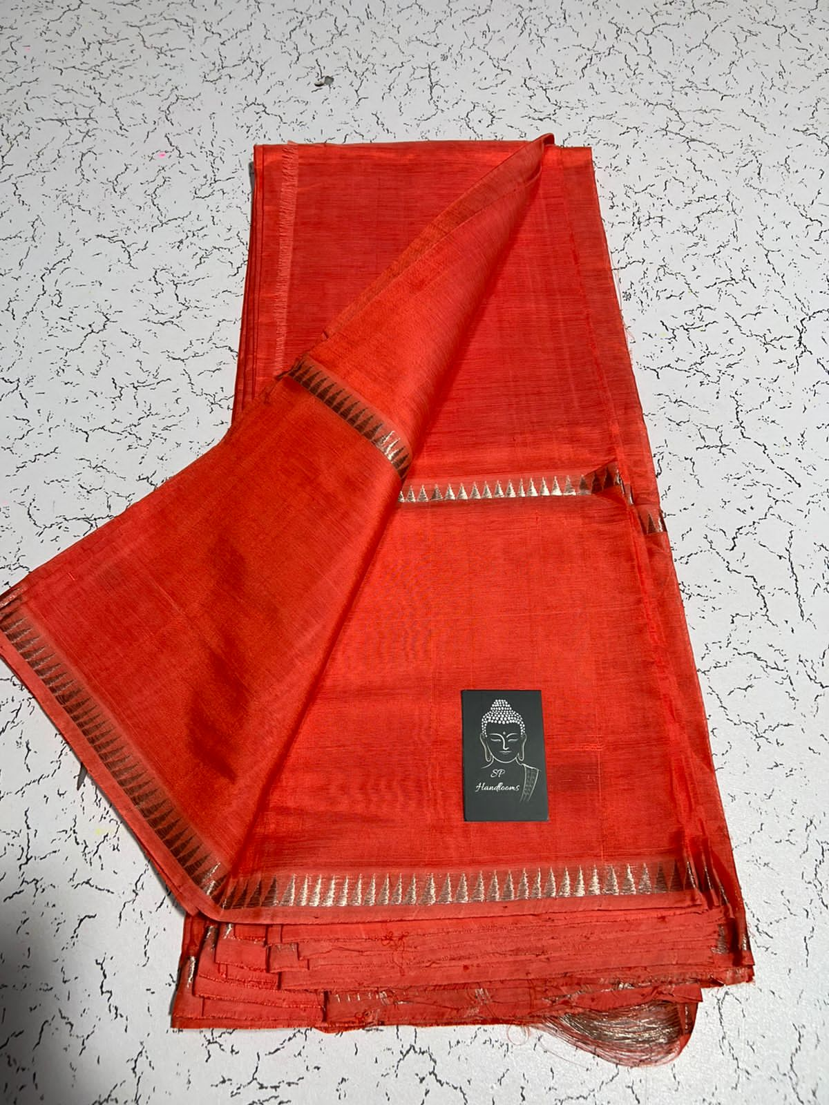 Pure Cotton Silk Mangalagiri Saree With Running Blouse .