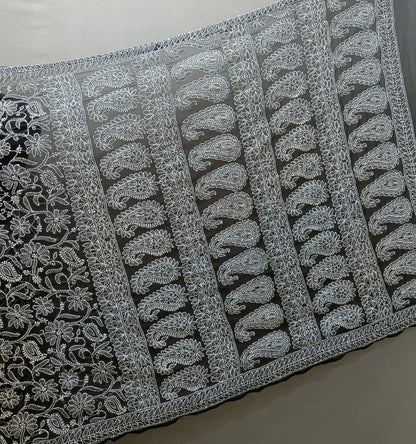 Pure Georgette Chikankari Work Saree.