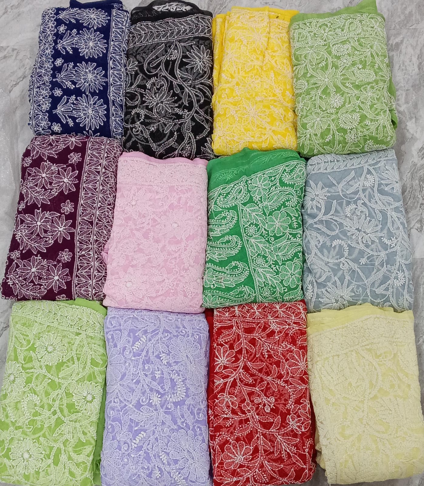 Pure Georgette Chikankari Work Saree.