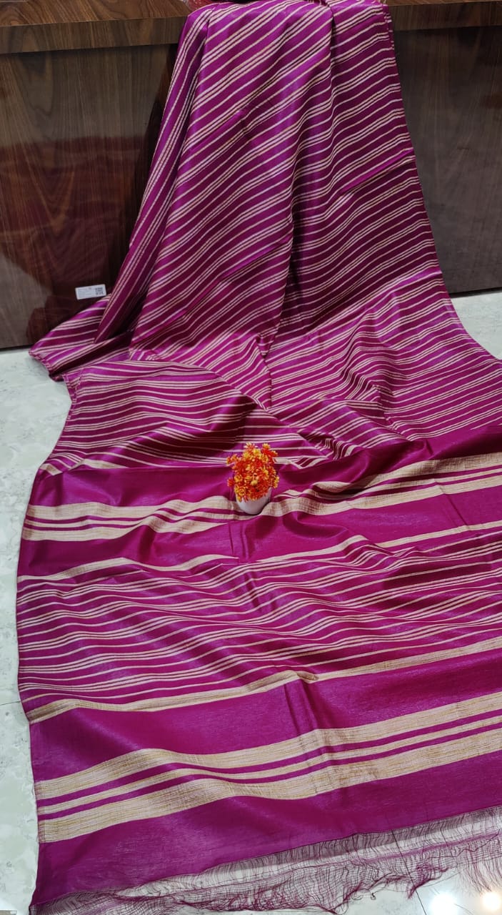 Bhagalpuri Cotton Stripe weaving Saree