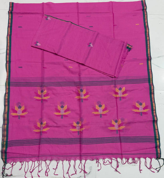 Pure Cotton Jamdani Unstitch Suit.