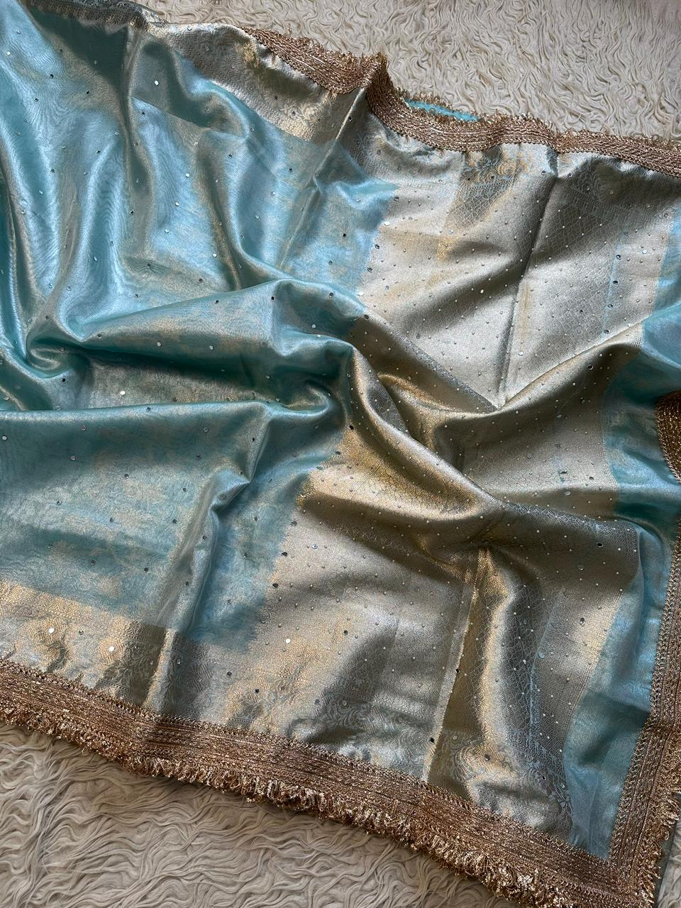 Banarasi maharani  tissue in daimond avtar saree.