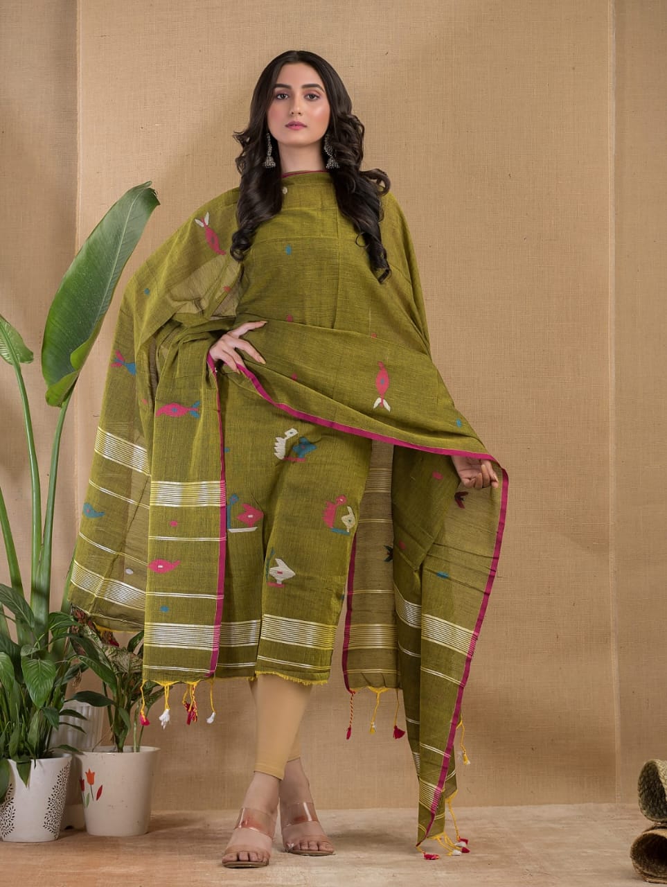 Pure Jamdani Unstitch Suit.